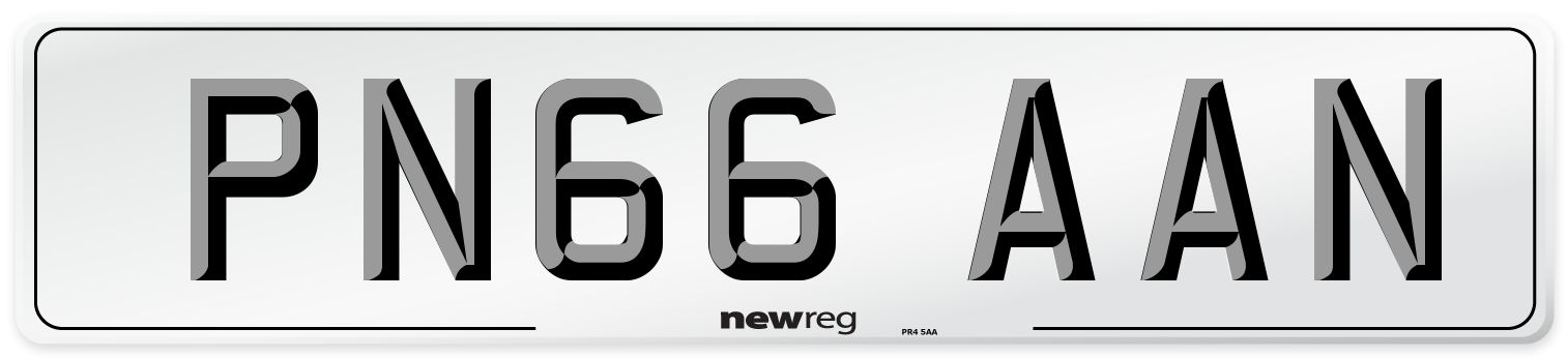 PN66 AAN Number Plate from New Reg